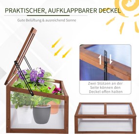 Outsunny Mała szklarnia, Ogrodowa mini szklarnia z płytami PC, Dobra przepuszczalność światła, 100D x 65S x 40W cm