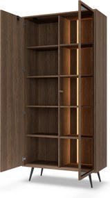 Witryna DAVANTI 196,4 x 93,5 cm, Stojąca witryna do Salonu, Dąb