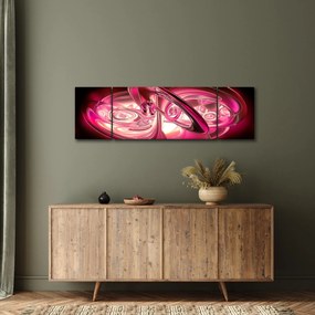 Obraz różowych fraktali (170x50 cm)