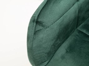 Ciemnozielone krzesło do jadalni MARLEN VELVET z czarnymi nogami