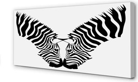 Obraz drukowany na płótnie Lustrzane Odbicie Zebry