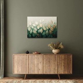 Obraz - Złoto-zielone liście (70x50 cm)
