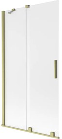 Mexen Velar parawan nawannowy 2-skrzydłowy rozsuwany 100 x 150 cm, szron, złoty szczotkowany - 896-100-000-31-55