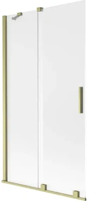 Mexen Velar parawan nawannowy 2-skrzydłowy rozsuwany 100 x 150 cm, szron, złoty szczotkowany - 896-100-000-31-55