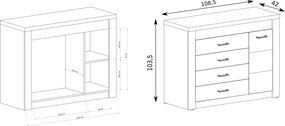 Komoda ZERI 108,5 cm do Salonu Sypialni Brązowy