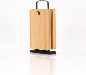 Deski do krojenia bambusowe, 6 sztuk na stojaku