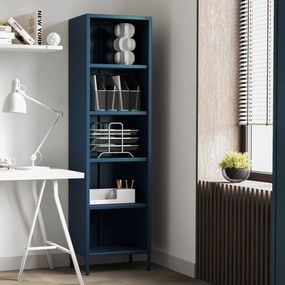 Regał na książki MARIO, 500 x 1800 x 350 mm, Modern: granatowy