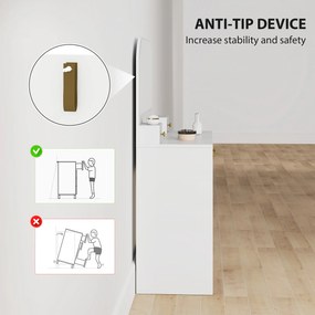 HOMCOM Toaletka z lustrem, Kompaktowa toaletka z 3 szufladami, Biała | Aosom PL