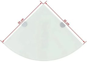 Biała szklana półka narożna - Atrosa 3X