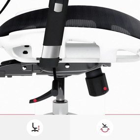 Fotel biurowy Diablo V-Basic, zgodny z normą BHP, kolor biało-czarny