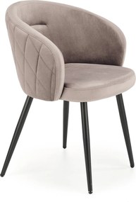 Velvetowy fotel do jadalni z podłokietnikami K430