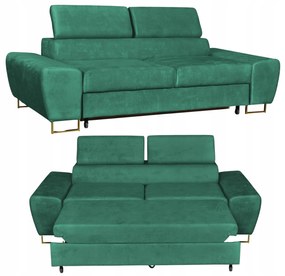 Sofa kanapa Bosso salon Family meble zielona welur reg zagłówek