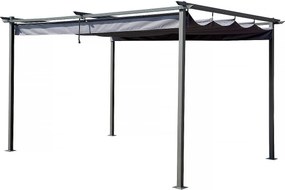 Pergola z rozsuwanym dachem - 3 x 4 m - Szara
