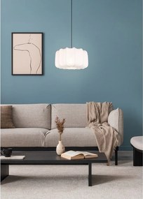 Biała metalowa lampa wisząca z tekstylnym kloszem ø 40 cm Madleine – Reality