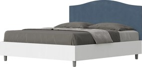 Łóżko bez stelaża 160x190 konstrukcja Frassino biała zagłówek microfibra Niebieski Grace