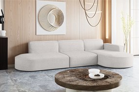 Narożnik w kształcie L Modena L, tkanina Poso, Ecru, Prawy