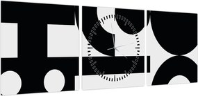 Obraz - Abstrakcja geometryczna N⁰3 (z zegarem) (90x30 cm)