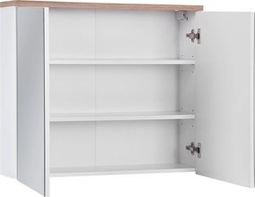 Wisząca szafka łazienkowa z lustrem 80 cm Bali 841, biała