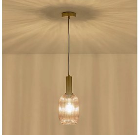 Żyrandol na lince 1xE27/15W/230V brązowy śr. 13 cm