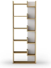 Biały regał w dekorze dębu 60,5x162 cm Klapo – Marckeric