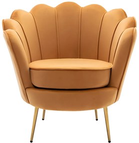 Fotel DANDELION z weluru – kolor żółty musztardowy marki Pascal Morabito