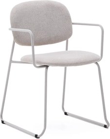 Beżowe metalowe krzesło z podłokietnikami Meli – Kave Home