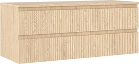 Mexen Rivel szafka łazienkowa podumywalkowa 120 cm z blatem, 2 szuflady, ryflowana , dąb - 91A20-12047-2-BFFC81