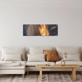 Obraz płonącego drewna (z zegarem) (90x30 cm)