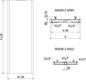 Mexen Flat VR20S grzejnik płytowy 2000 x 500 mm, podłączenie dolne środkowe, 1181 W, biały - W6VR20S-200-050-00