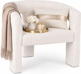 Kremowy fotel nowoczesny boucle S4-P23