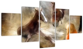 Obraz - Witaj na świecie, źrebaku (125x70 cm)