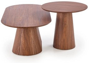 Mała ława okrągła orzechowa MDF 60/55 cm GISELA S