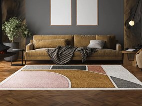 Dywan geometryczny wzór - 160 x 230 cm - Wielokolorowy - JANNEA