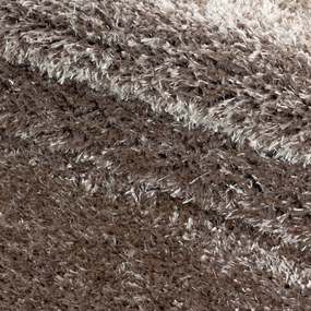 Dywan shaggy poliestrowy Brilliant beżowy koło 120 cm x 120 cm