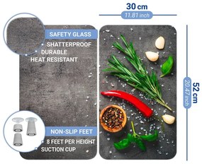 Szklane płyty ochronne na kuchenkę zestaw 2 szt. 52x30 cm Rosemary – Maximex