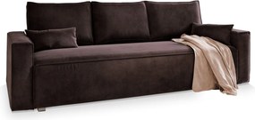 Masseno Sofa ALATRI z funkcją spania i pojemnikiem na pościel, Rozkładana sofa - Brązowy, MONOLITH 29