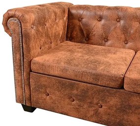 Klasyczny narożnik chesterfield Origo - rudy