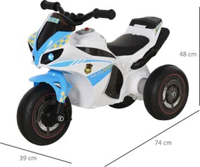 HOMCOM Jeździk, pojazd jeździk z muzyką i reflektorem, pojazd dziecięcy w stylu motocykla wyścigowego, do 20 kg, 18-36 miesięcy, niebieski | Aosom PL