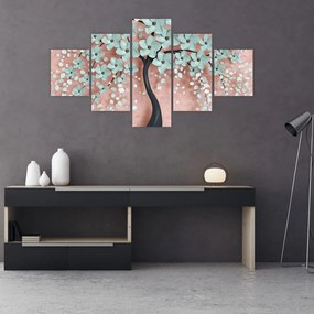 Obraz - Pastelowe niebieskie kwiaty (125x70 cm)