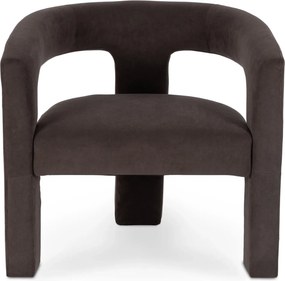 Brązowy nowoczesny fotel wypoczynkowy welurowy M5-C01