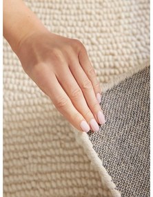 Wełniany chodnik tkany ręcznie w jasnym naturalnym kolorze 80x200 cm Eleni Natural White – Hanse Home