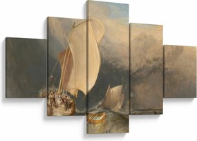 Obraz - William Turner, Fishing Boats with Hucksters Bargaining for Fish, reprodukcje (125x70 cm)