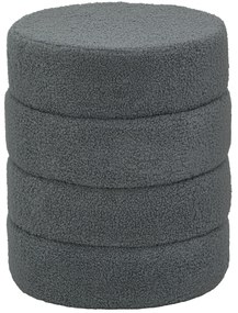 HOMCOM Hoker, okrągły, polarowy, stalowa rama, do 120kg, Φ40x45H cm, Ciemnoszary