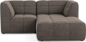 Brązowy narożnik z materiału bouclé (prawostronny/z szezlongiem) Aloha – Makamii