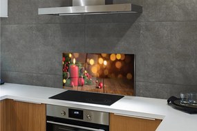 Panel szklany do Kuchni Świeca i Świąteczne Dekoracje