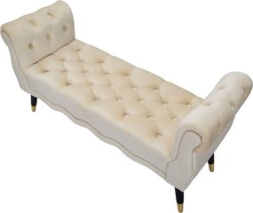 Kremowa aksamitna ławka Paris – Mauro Ferretti