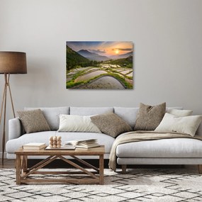 Obraz na szkle - Tarasy ryżowe (70x50 cm)