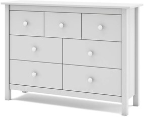 Biała niska komoda dziecięca z drewna sosnowego 110x80 cm Max – Marckeric