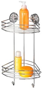 Narożna półka łazienkowa, Vacuum-Loc, 2 poziomy - stal chromowana, WENKO