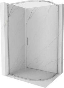 Mexen Exo-S kabina prysznicowa półokrągła asymetryczna rozsuwana 120 x 90 cm, transparent, chrom - 8131-120-090-01-00